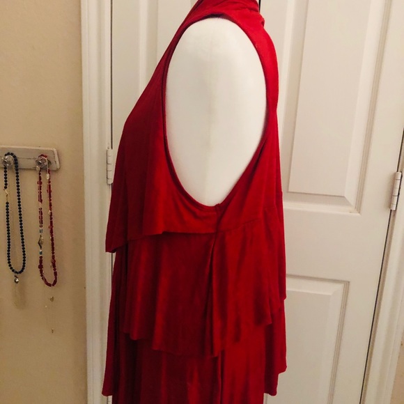 Red Ruffled Vest - Picture 2 of 3